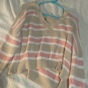 Wild fable sweater size XL pink cream and white